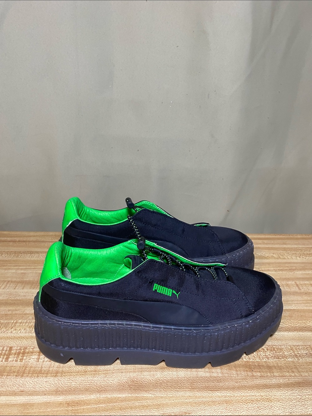 Puma Cleated Creeper Surf ‘Rihanna FENTY Black Green Women’s 9